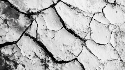 Cracked Black and White Wall
