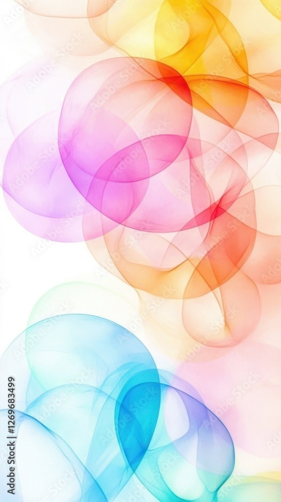 Wall mural colorful bubbles: a vibrant and ethereal image features translucent, overlapping bubbles in a spectr