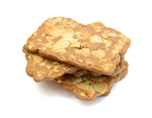 Small stack of macadamia nut and white chocolate cookies.