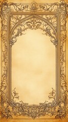 Traditional Indian Mughal art inspired Wedding Card Design, Invitation template.