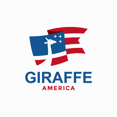 giraffe America simple logoin negative space 