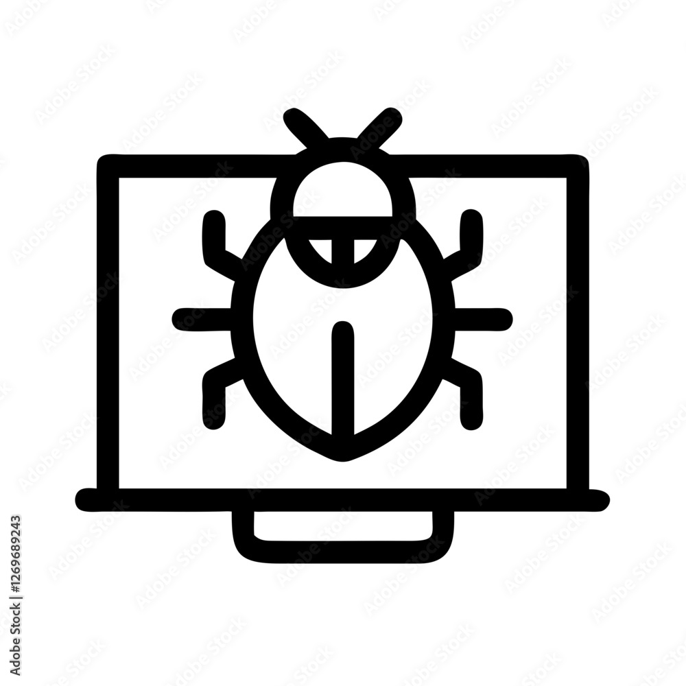 Poster clean malware firewall vector icon - cybersecurity symbol for network protection, antivirus software