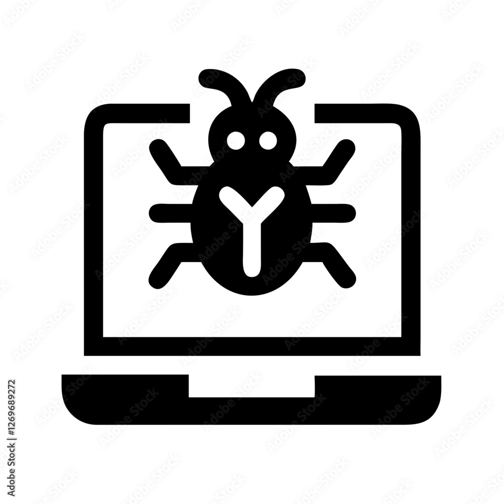 Poster clean malware warning vector icon - cybersecurity symbol for antivirus alerts, phishing prevention, 