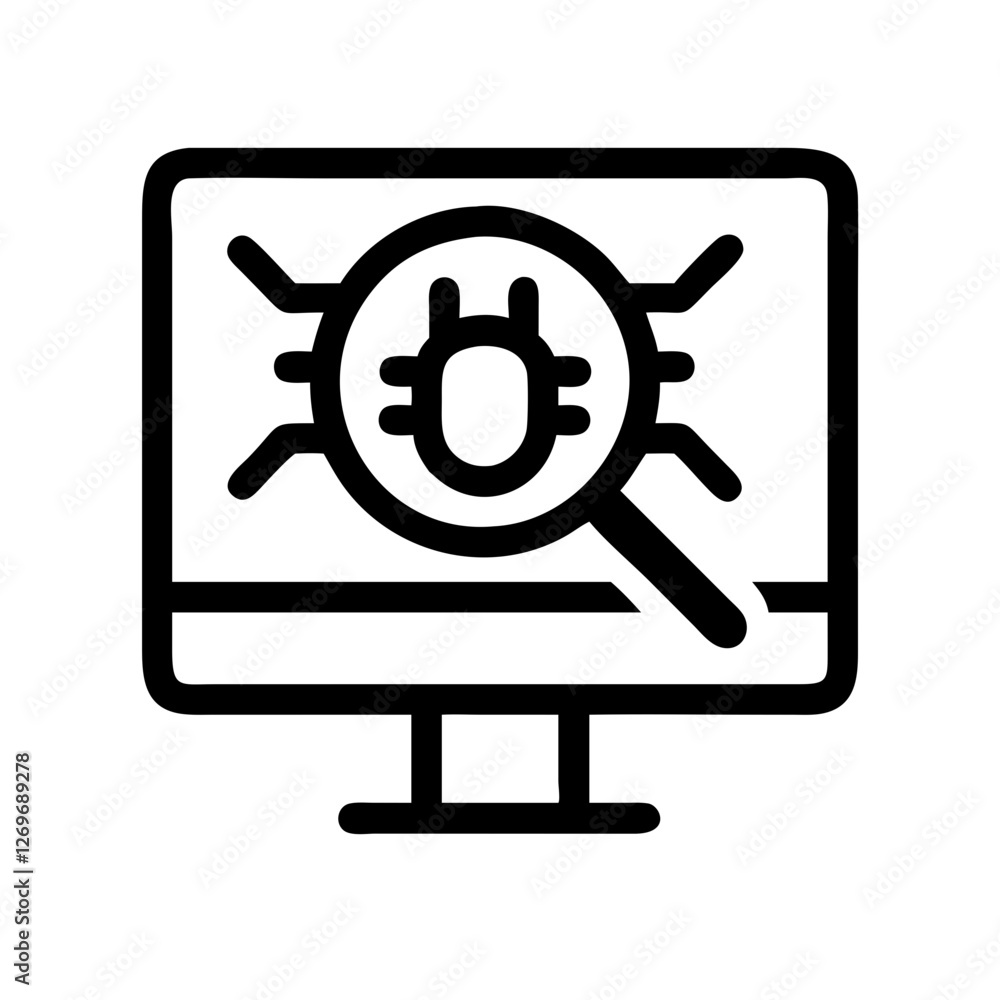 Poster clean malware warning vector icon - cybersecurity symbol for antivirus alerts, phishing prevention, 