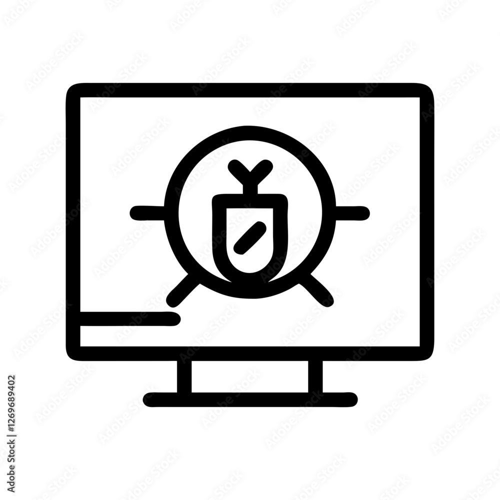 Aufkleber clean malware shield vector - cybersecurity icon for antivirus interfaces, data protection, hacker d