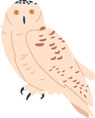 Snowy owl arctic bird vector illustration