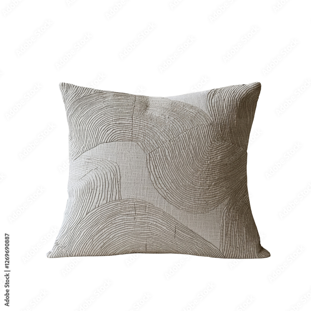 Poster textured decorative pillow with abstract pattern in neutral tones, perfect for adding modern touch t