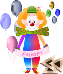 clown with balloons