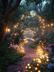 Fototapeta premium Pathway with lights