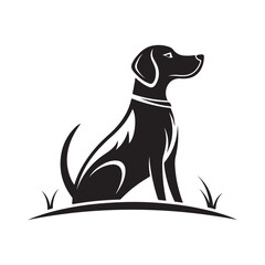 dog silhouette vector clip art logo design