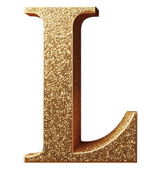 Letter L gold glitter 3d alphabet l png clipart cutout transparent isolated