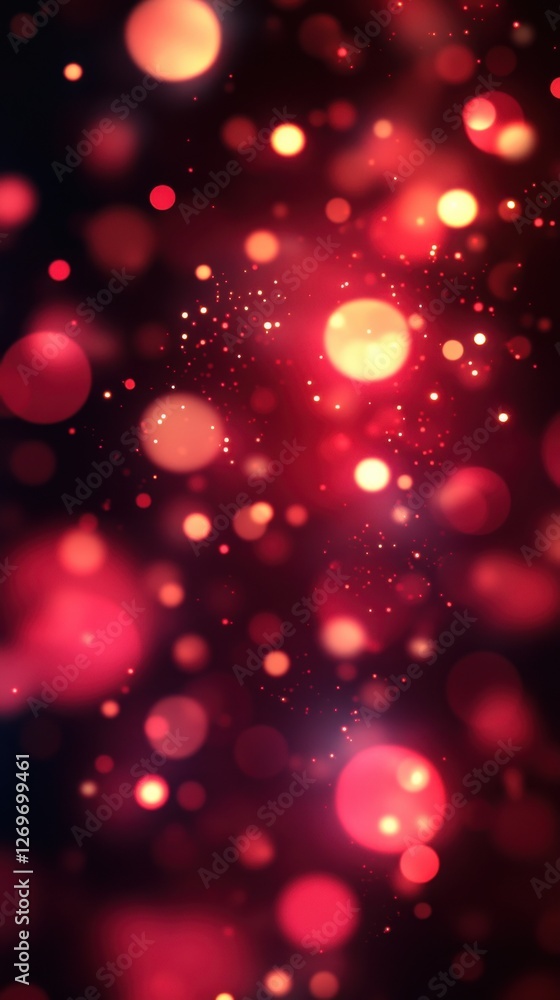 Poster colorful bokeh pattern creates a mesmerizing backdrop filled with vibrant red and orange circles aga