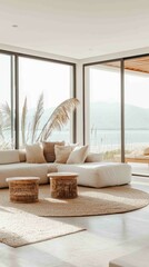 Elegant Coastal Minimalist Home Interior with Rich Natural Light