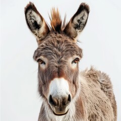 Obraz premium Close-up of a Grey Donkey with Big Ears and Expressive Eyes