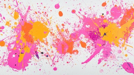 Vibrant Street Festival Action, Colorful Splatter Paint Background, Creative Expression, Urban Environment, Aesthetic Viewpoint