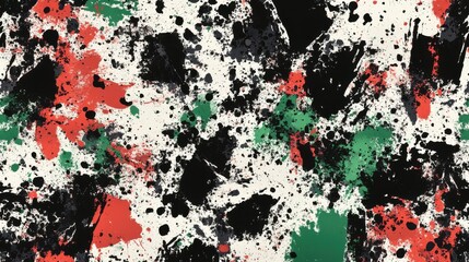 Vibrant Tattoo-Style Splatter Paint Art, Abstract Design, White Surface, Edgy Environment, Modern Viewpoint