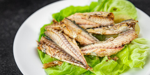 mackerel can fish seafood salad fresh tasty food dish gourmet food background on the table rustic food top view copy space keto and paleo diet vegetarian  food pescetarian diet