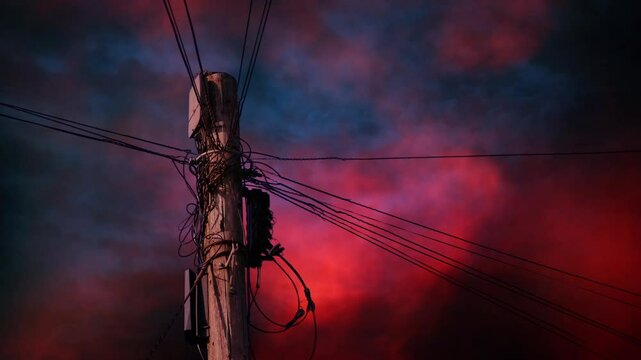 Scary Apocalyptic Sky Behind Pylon
