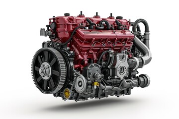 Car engine isolated on a white background.