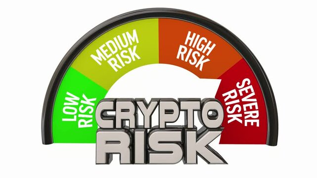 Crypto Risk Level Low to High Severe Warning Danger Cryptocurrency Investment 3d Animation