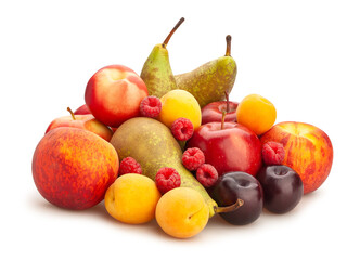 fruit mix path isolated on white