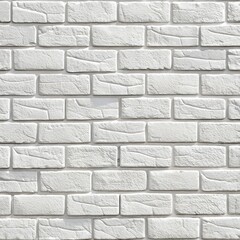 Fototapeta premium White brick wall with evenly sized rectangular bricks background.