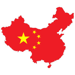 China flag on the map