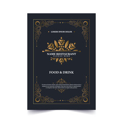 Luxury Menu restaurant with ornamental Elements.