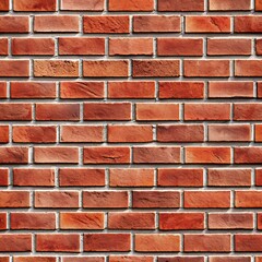 Obraz premium A seamless red brick wall with evenly sized rectangular bricks.