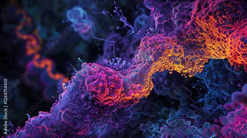 Poster vibrant abstract representation of molecular structures in science