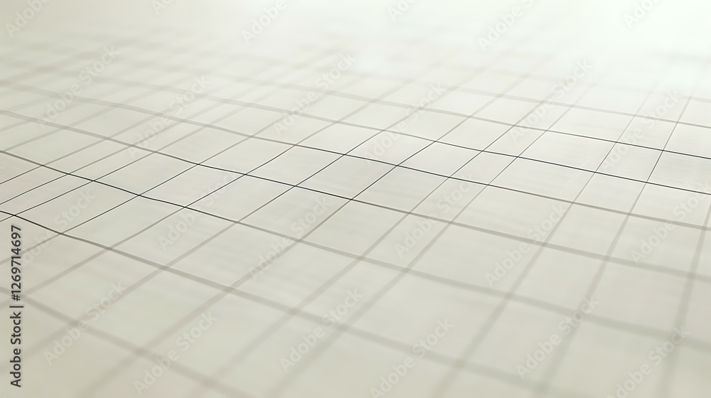 Poster grid pattern on light beige surface with diminishing perspective, creating depth and geometric struc