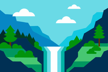 landscape with mountains and trees