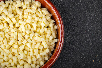 mozzarella cheese grated for pizza cheese fine tasty food dish gourmet food background on the table rustic food top view copy space