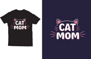 Cat mom  t shirt design
