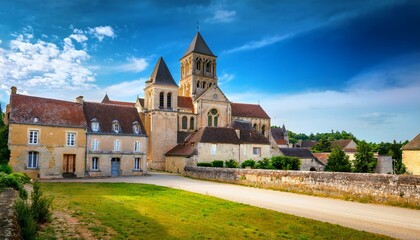 Fototapeta premium historic town of vezelay with famous abbey burgundy france