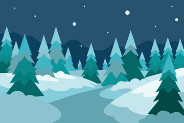 Obraz premium winter forest landscape