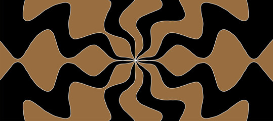 Brown and black abstract background art rays from waves	