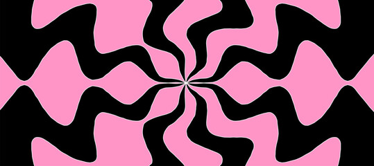 Pink and black abstract background art rays from waves