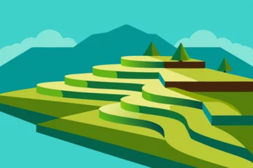 Fototapete vector illustration of a mountain landscape © Radha Rani