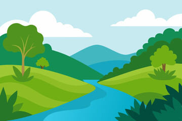 Obraz premium landscape with river