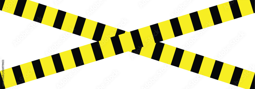 Poster set of warning tapes isolated on transparent background. black and yellow caution tape vector. warni