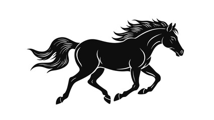 horse run fast vector illustration
