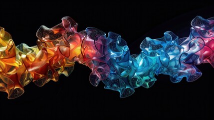 Obraz premium Colorful Abstract Representation of Waves in Science Illustrating Fluid Dynamics and Energy Flow