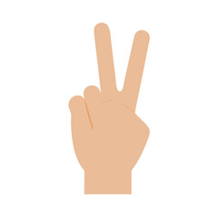 hand showing victory sign