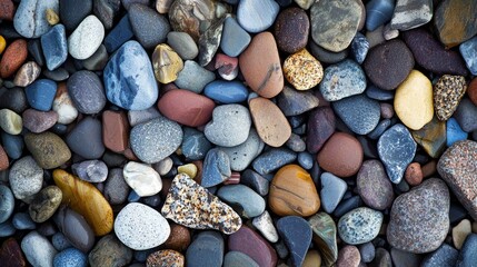 Serene Macro View of Individual Gravel Stones Arranged Naturally