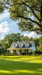 Serene Rural Home with Large Front Yard Surrounded by Trees
