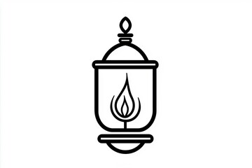 Outline of a lantern with a small flame inside.