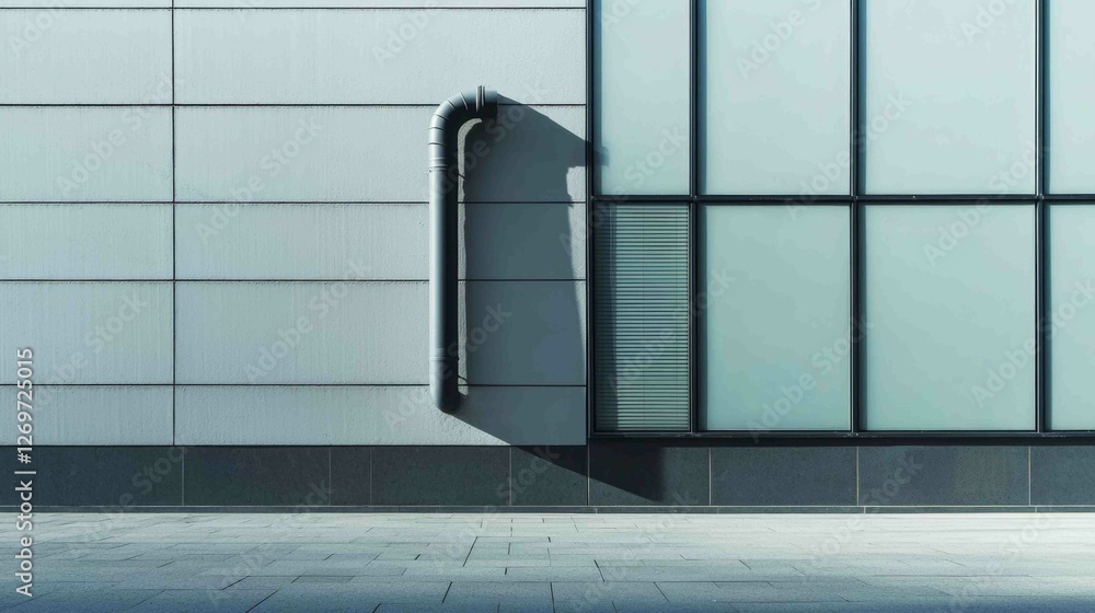 Poster serene urban setting with elegant single architectural element
