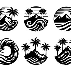 Obraz premium vector illustration of a tropical beach