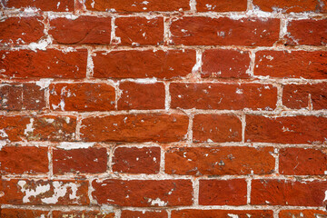 Old red brick wall, finished background.